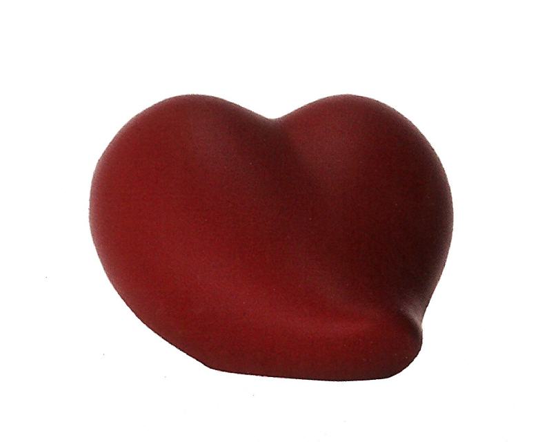 Keramikurne Herz rot matt